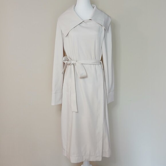 Anthropologie Avec Les Filles Drape Belted Long Trench Coat Size Medium - Picture 1 of 7